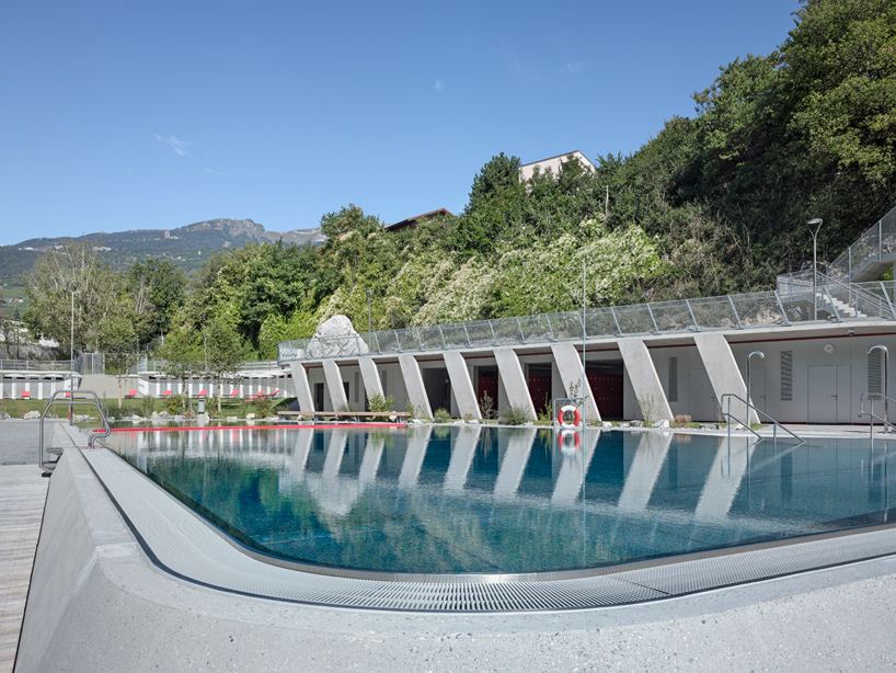 NAU architecture bains de geronde baths switzerland designboom