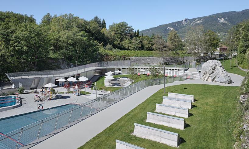 NAU architecture bains de geronde baths switzerland designboom