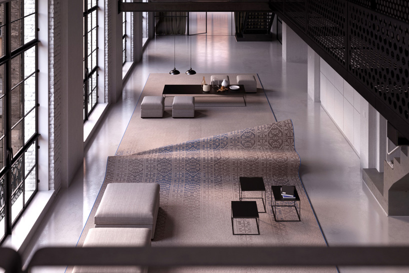 alessandro isola turns a rug into a sofa hiding in plain sight