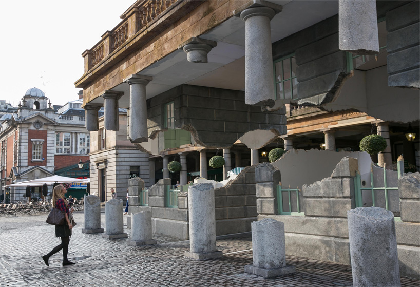 alex chinneck levitates covent garden’s market building in london