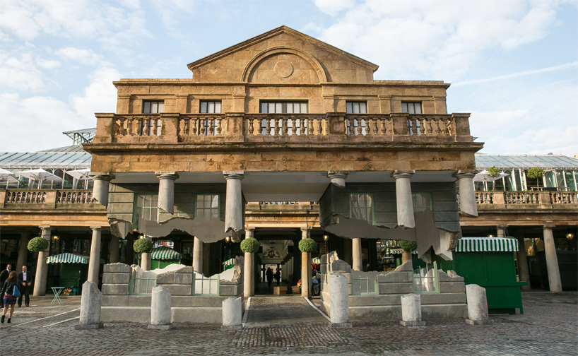 alex chinneck levitates covent garden’s market building in london