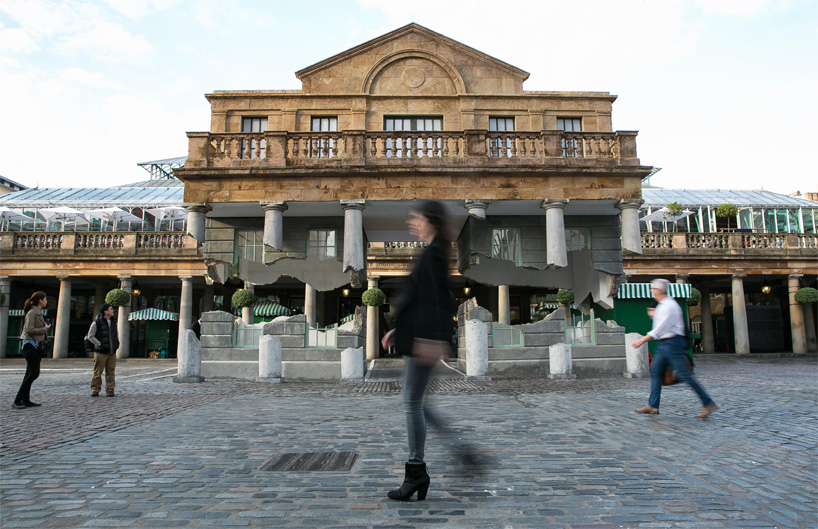 alex chinneck levitates covent garden’s market building in london