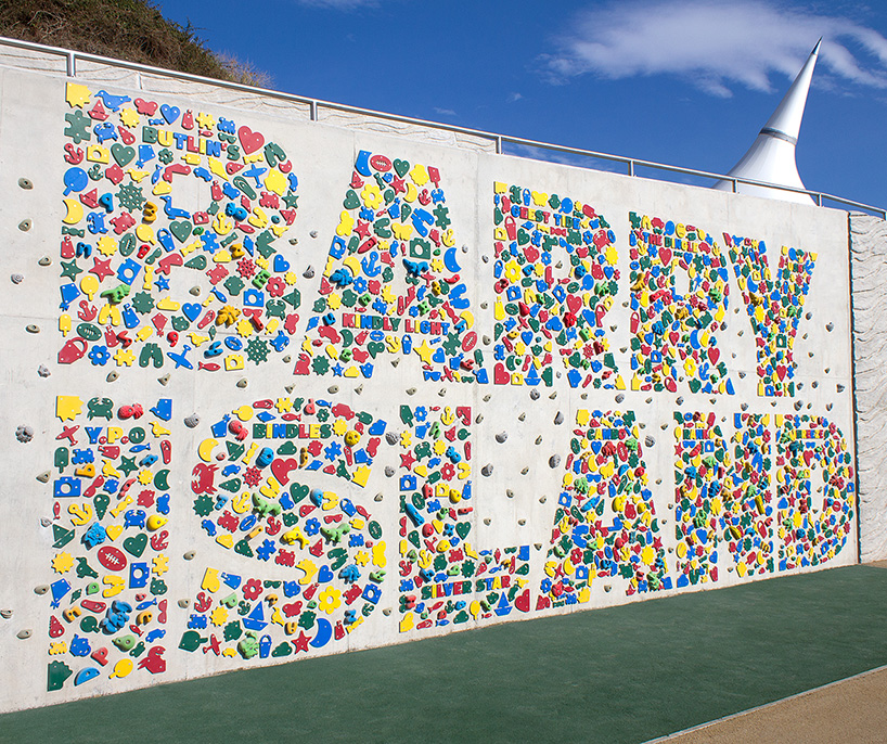 barry island typographic climbing wall by gordon young