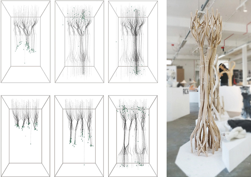 bartlett school studio explores structural potential of sand + PVA pipes