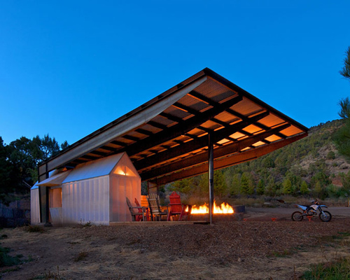 black shack architects builds a motocross shelter in colorado