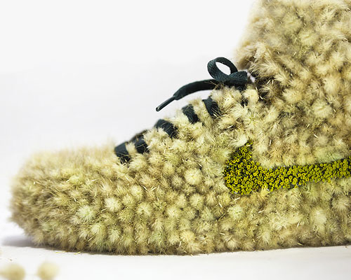 christophe guinet crafts living NIKE sneakers from flowers