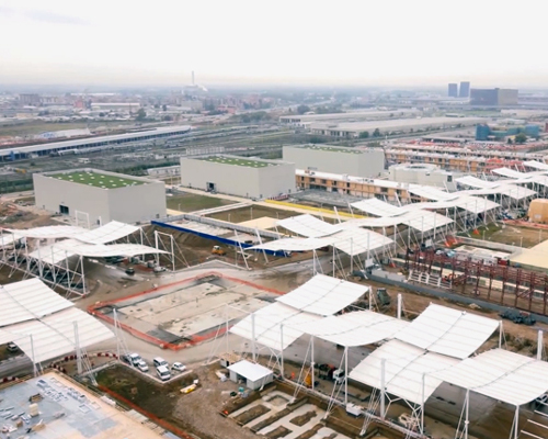 drone documents construction progress at milan's 2015 expo site