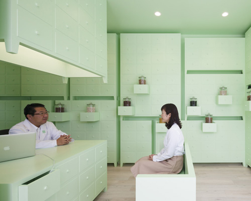 id creates herbal ambiance of mint green for sumiyoshido kampo lounge