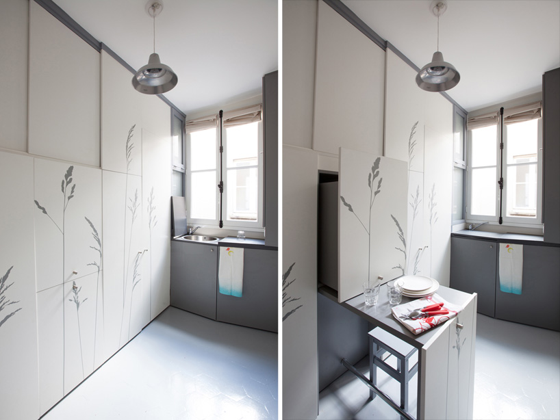 Trekken gips Uitverkoop kitoko studio fills tiny 8 sqm parisian apartment with hidden amenities