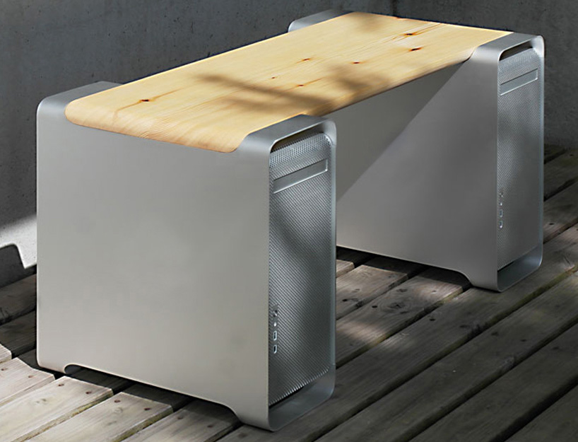 klaus geiger converts apple power mac G5s into contemporary furniture