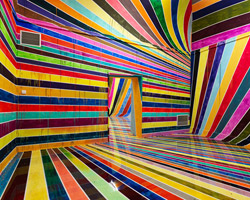 markus linnenbrink places viewers within a psychedelic color canvas