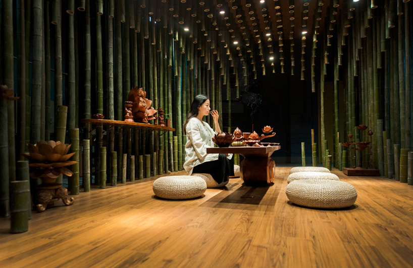 Tea Room By Minax Creates Optical Effects With Lotus Bamboo