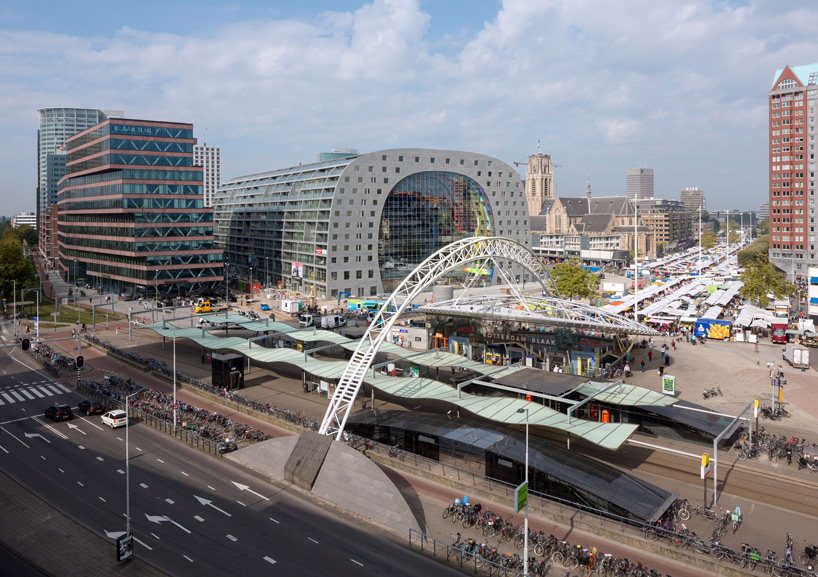 MVRDV-designed markthal housing + market hall opens in rotterdam