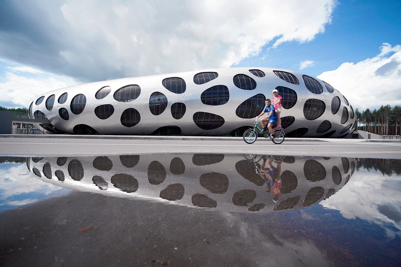 new images of borisov football stadium in belarus by OFIS architects
