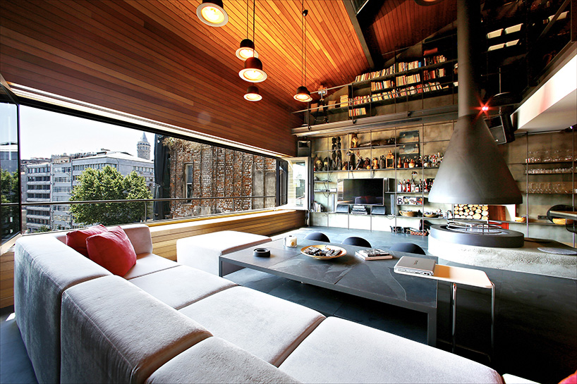 ofist embeds penthouse loft for a bachelor into the heart of istanbul