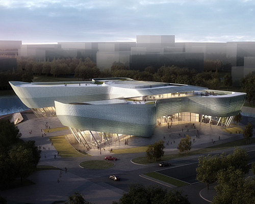 playze + schmidhuber use chinese ribbon dance for exhibition center design