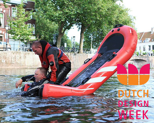 rescue tip-board by spark design is an inflatable tilting life-raft