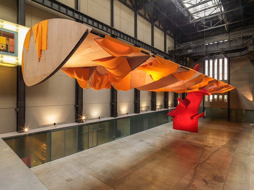 richard tuttle drapes winged sculpture with textiles for turbine hall