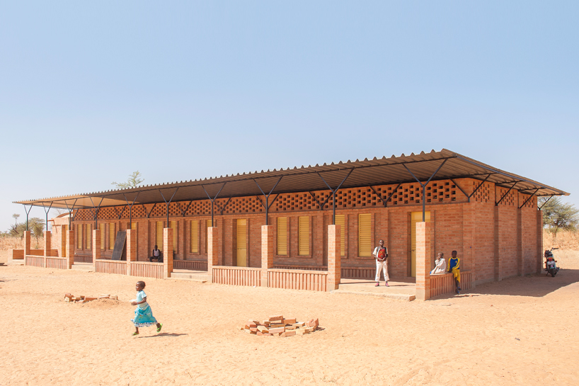 malian school by LEVS architecten constructed with rammed earth blocks
