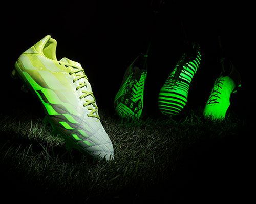 adidas introduces glow in the dark 'hunt pack' soccer boot collection