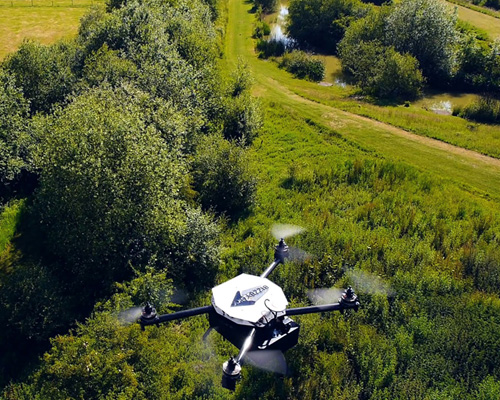 BIZZBY sky on-demand drone delivery service governed by real-time app