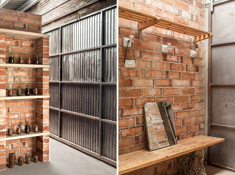 clara nubiola converts a deteriorating shed into the cube changing room