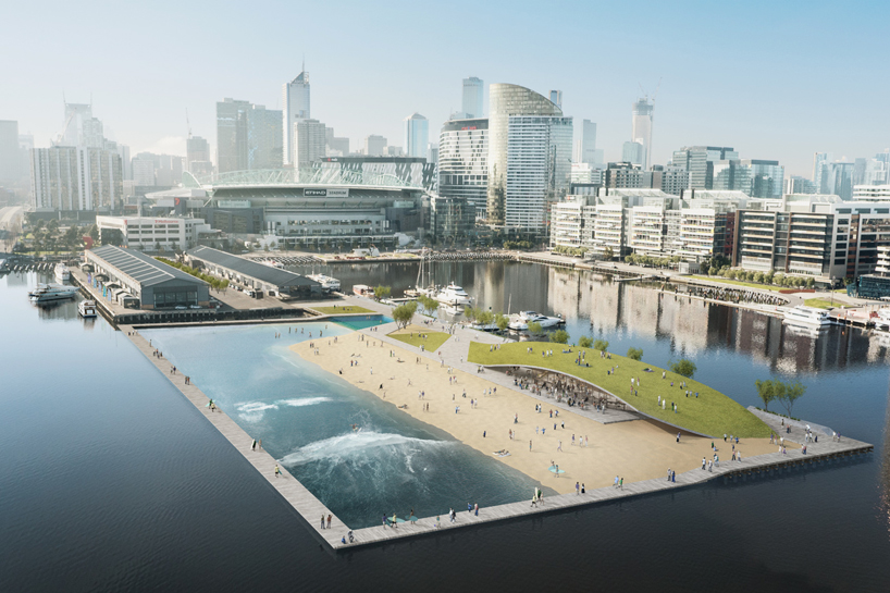 floating surf park proposed for melbourne's victoria harbour