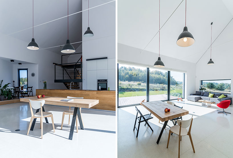 kropka studio projects a house in the landscape of stone and wood