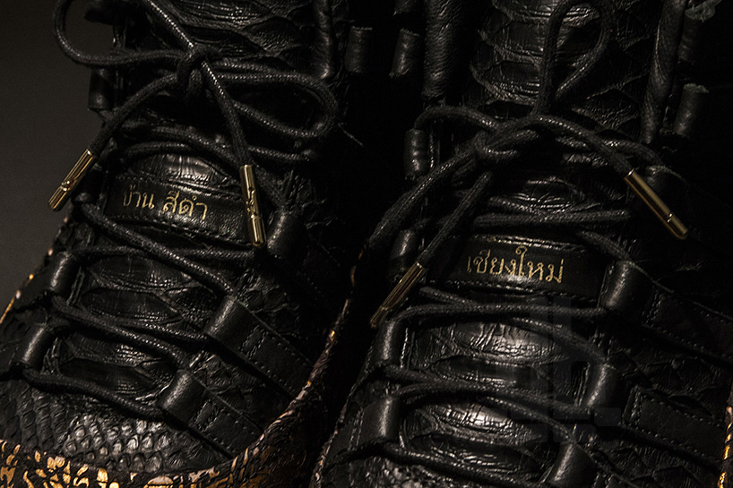 jordan XI shoes reimagined by KXIV with details of thai architecture