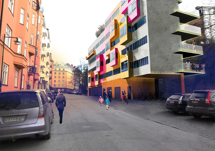 malin persson colorful student housing project stockholm