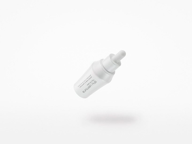 nendo for shu uemura visualizes smooth skin with cosmetic containers
