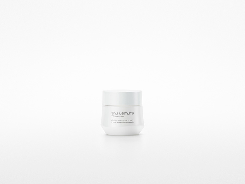 nendo for shu uemura visualizes smooth skin with cosmetic containers