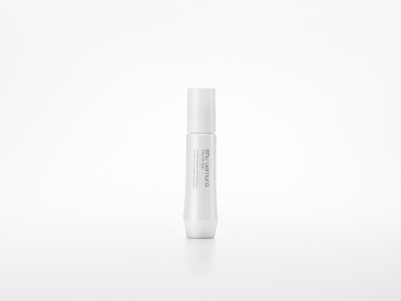 nendo for shu uemura visualizes smooth skin with cosmetic containers