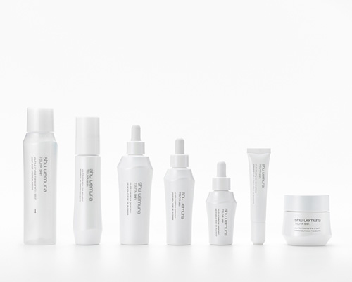 nendo embodies smooth skin with cosmetic containers for shu uemura