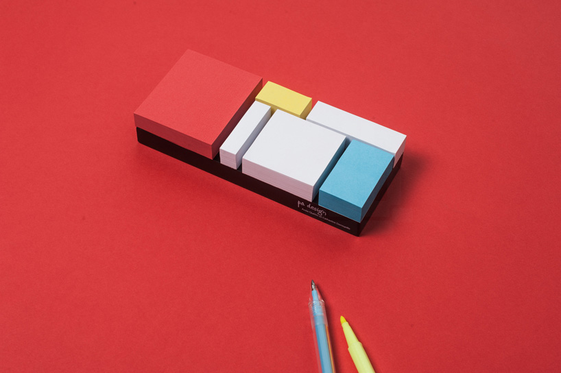 sticky notes by pa design represent simplicity of mondrian paintings