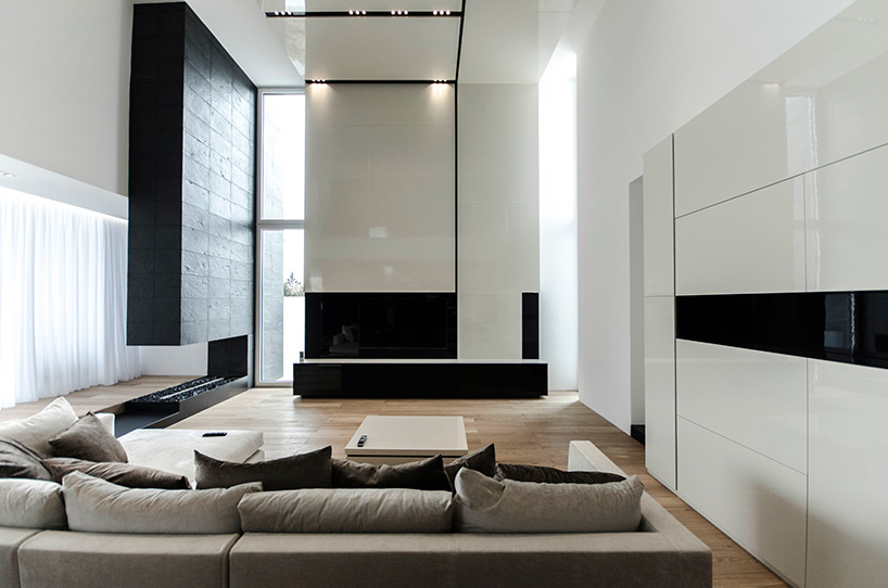 black and white C house by parasite studio in timisoara, romania