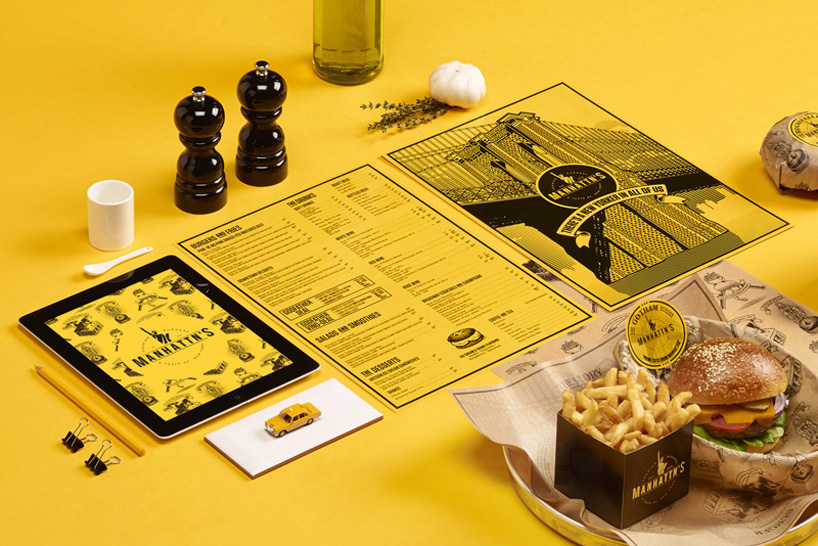 pinkeye designstudio defines the identity of manhattn's burgers