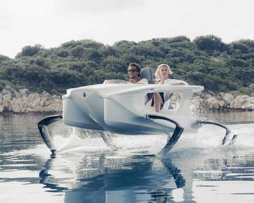 environmentally friendly, electric hydrofoiling quadrofoil watercraft