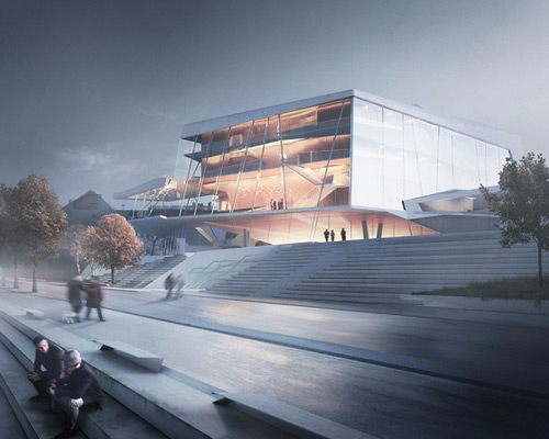 snøhetta blends building and landscape for beethoven concert hall competition