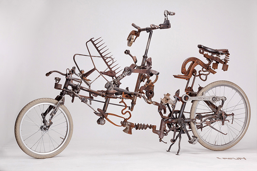 victor sonna combines aged industrial elements into ipsum bicycle