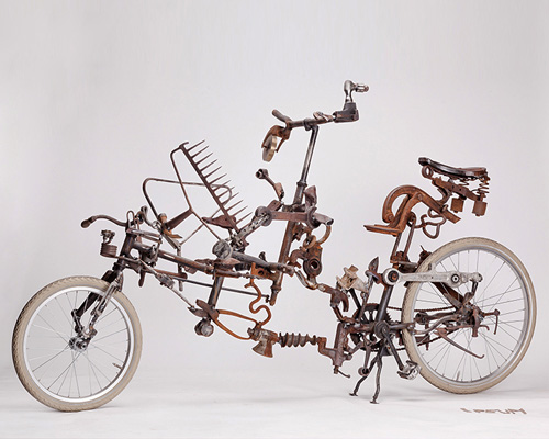 victor sonna combines aged industrial elements into ipsum bicycle
