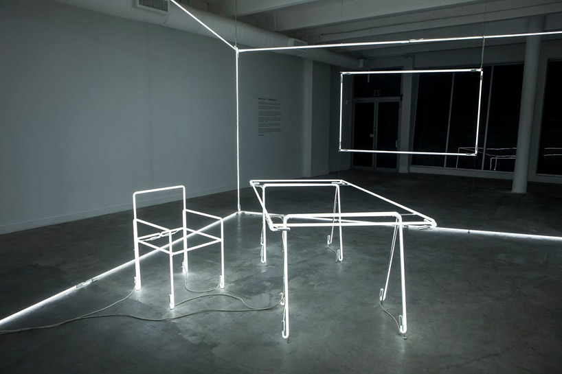 massimo uberti neon light installations