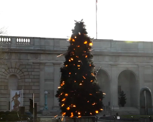 christmas tree explosion by cai guo qiang