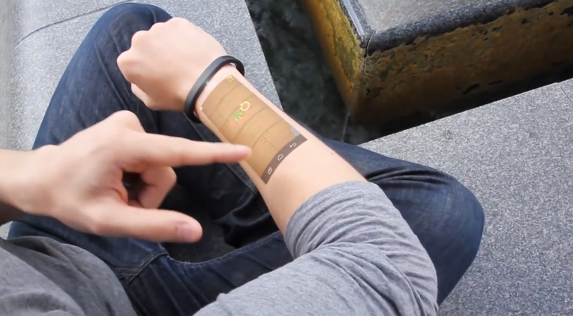 cicret bracelet skin touch screen designboom 05