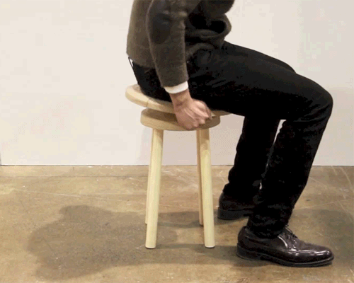 no, sweat! balance stool by darryl agawin challenges motor coordination