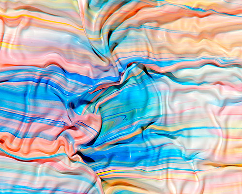 mark lovejoy's surreal spilled paint photos look like stretched taffy