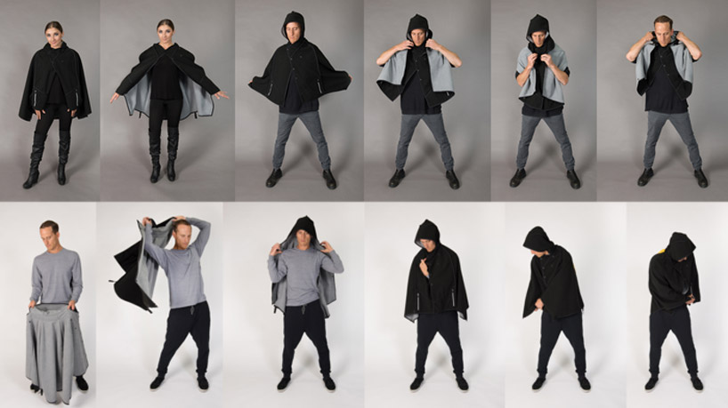 mavari cloak by juan carlos viso transforms into a backpack and wetsuit