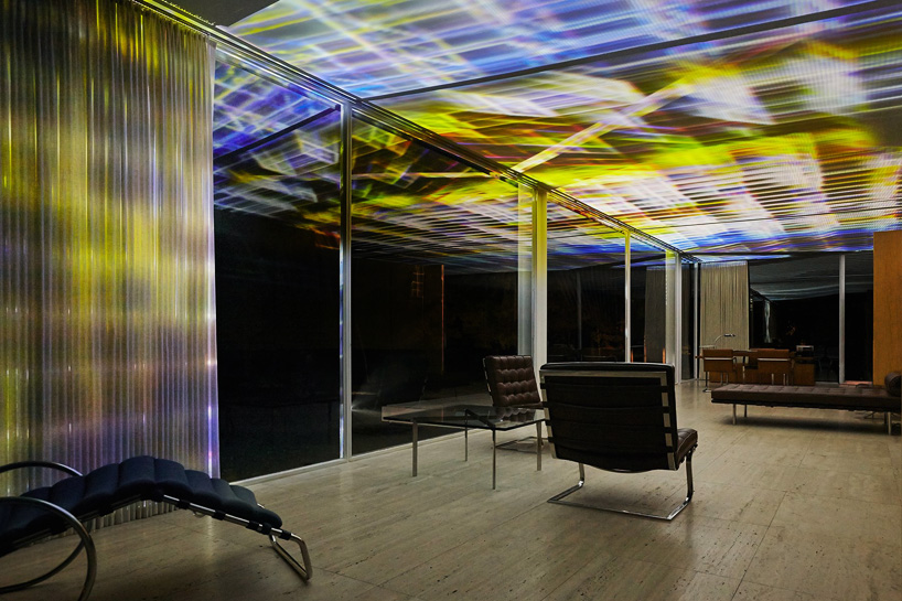 Luftwerk Projects A Kaleidoscope Of Light Onto Mies