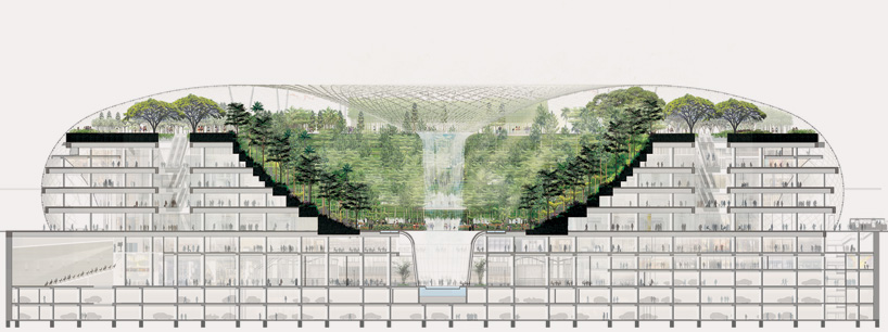 moshe safdie project jewel airport expansion singapore designboom