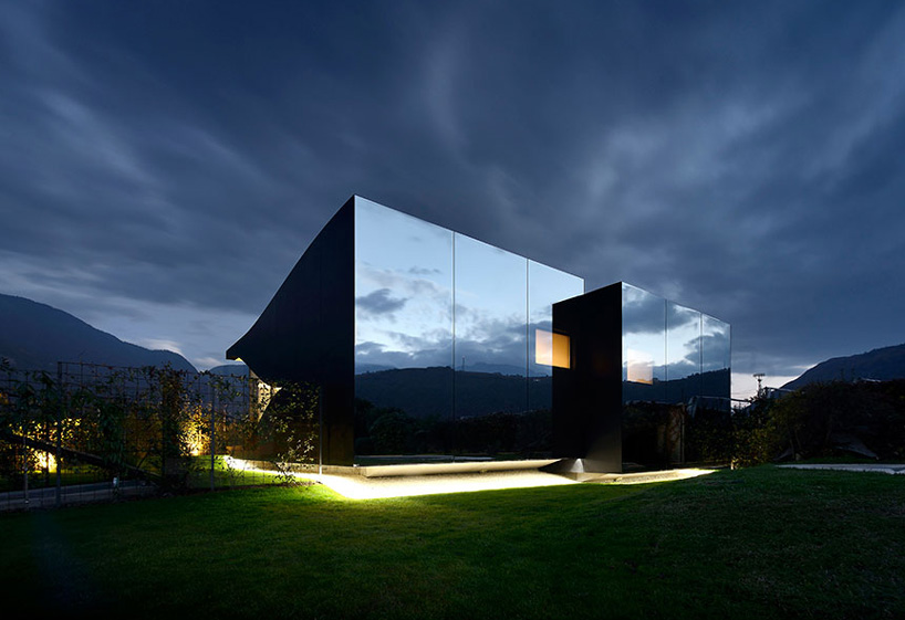 mirror houses by peter pichler reflect the mountains of northern italy